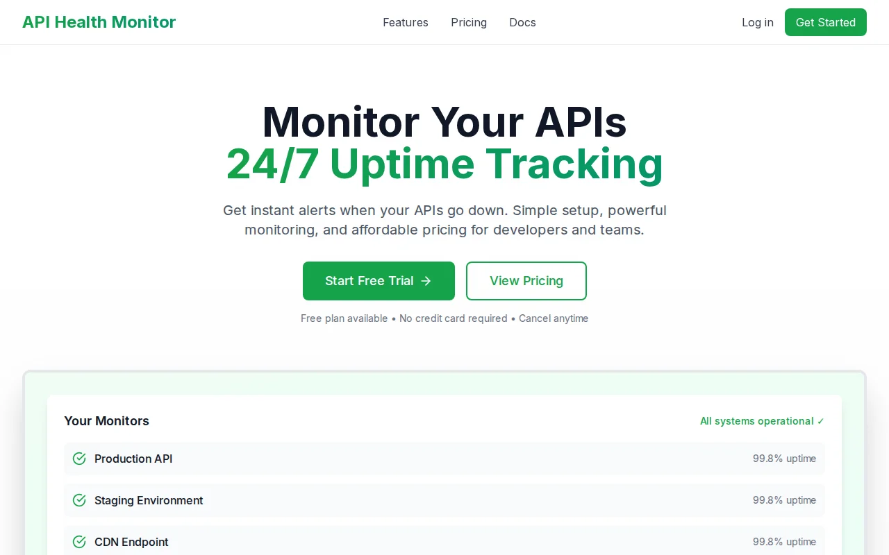 CheckAPI – open-source API monitoring built with FastAPI and Next.js