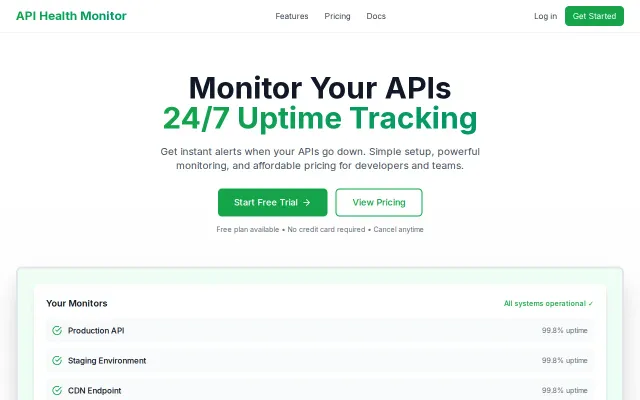 CheckAPI – open-source API monitoring built with FastAPI and Next.js
