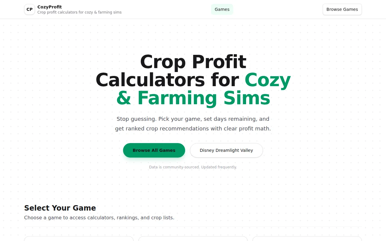 CozyProfit – A crop profit calculator for cozy farming sims
