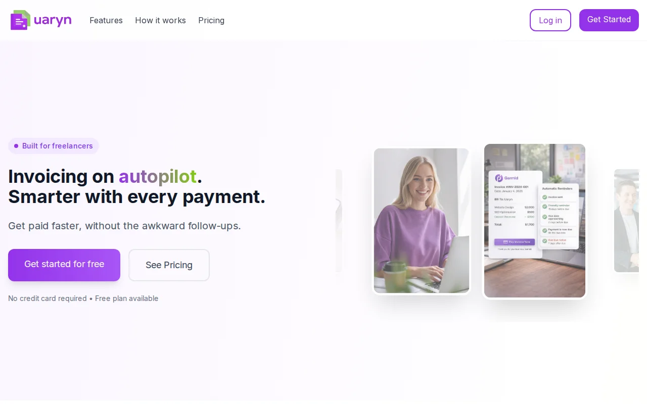 Uaryn – Smart invoicing that learns when your clients pay