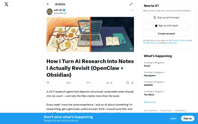 My AI research to Obsidian workflow