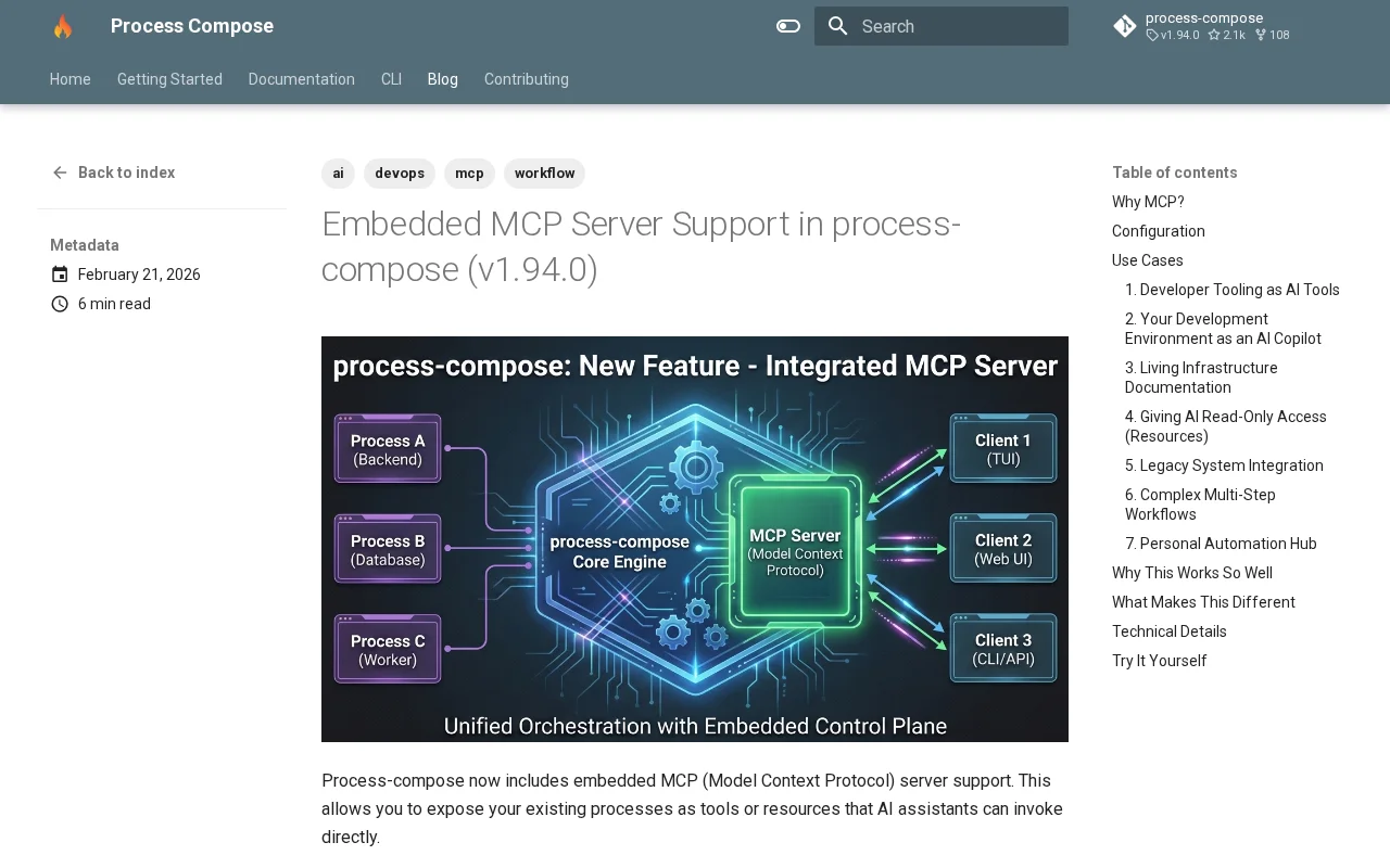 Process Compose – I added embedded MCP server to process-compose
