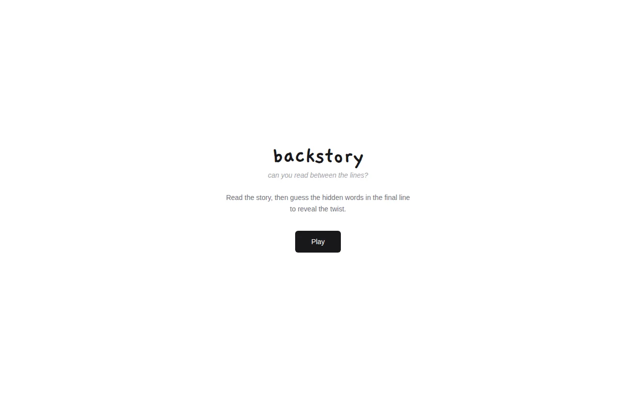 Backstory – Can you read between the lines?