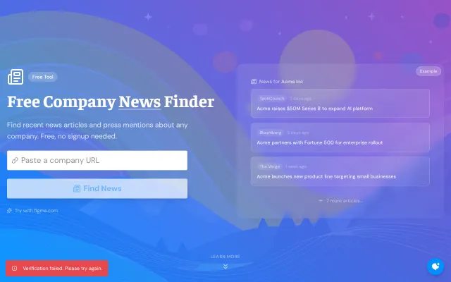 I built a free tool to find recent news about any company