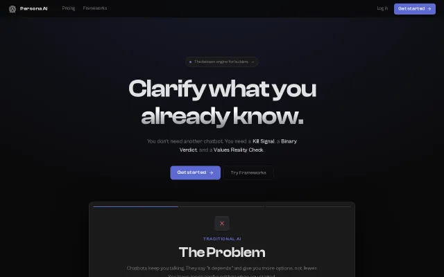 Persona AI – A decision engine that outputs binary verdicts, not chat