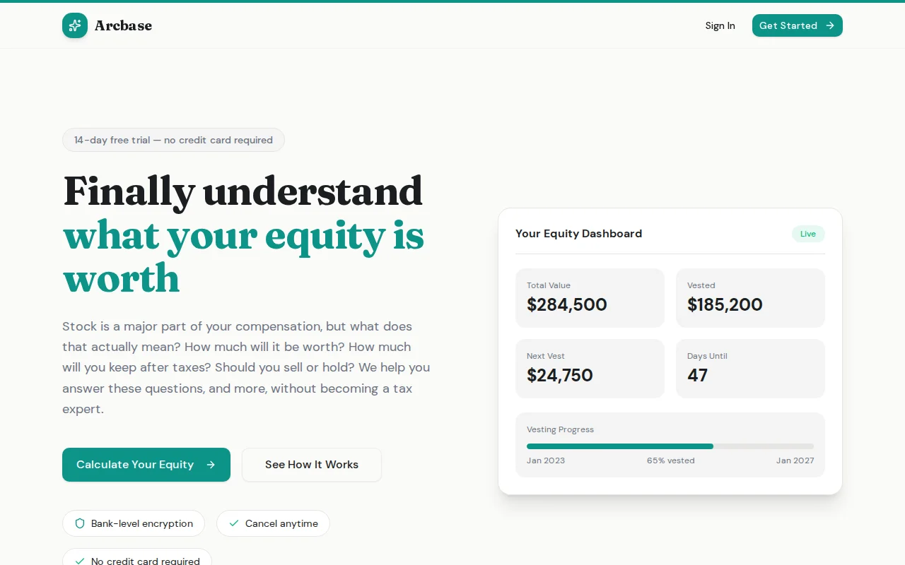 Arcbase – understand what your startup equity is worth