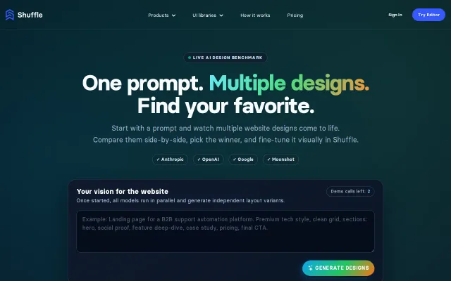 Live AI Design Benchmark