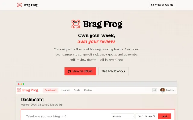 Brag Frog – The brag doc that builds itself from GitHub, Jira and Co