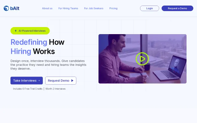 BaitAI – Conversational AI interviews with realtime interview artifacts