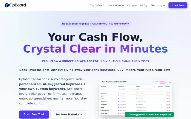 I built a tool track cash flow without the "spreadsheet stress"
