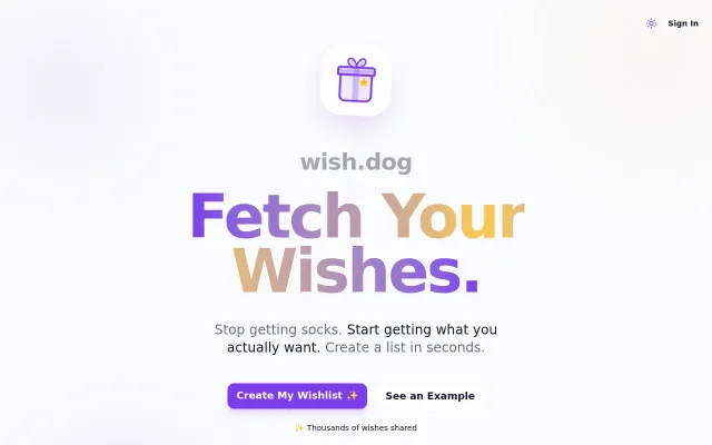 Wish.dog – A frictionless wishlist app with no guest logins required