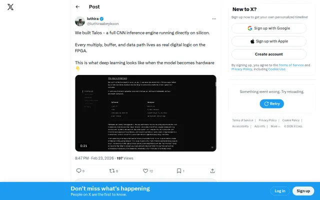 We built Talos – a full CNN inference engine running on silicon
