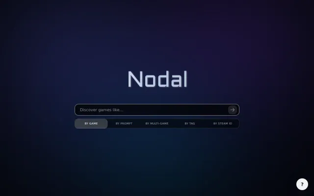 Nodal.gg – Game recommender with interactive map