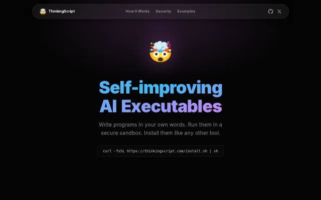 ThinkingScript - Self-Improving AI Executables
