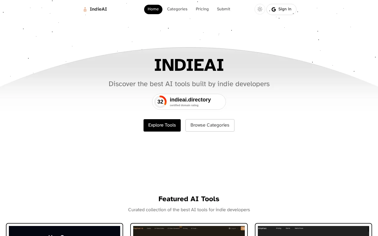 Indie AI Directory – A Curated List of Indie AI Tools