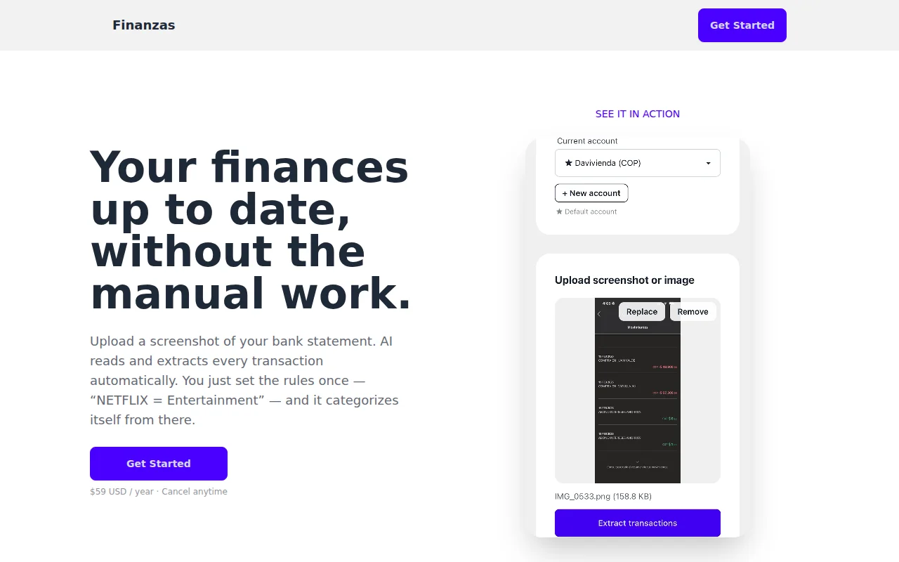BudgetFast – Upload a bank statement screenshot, AI does the rest