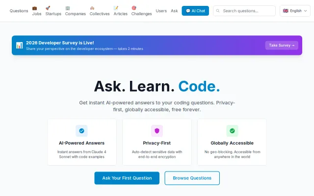 CodeAnswr – AI-powered Stack Overflow alternative, free forever