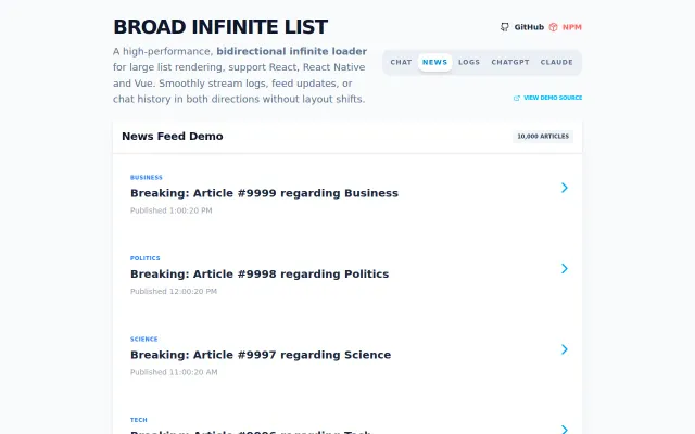 UX-demo Seamless scroll restoration for infinite lists in Web apps