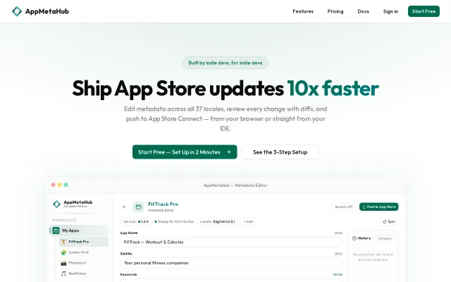 AppMetaHub – Update App Store Metadata from Claude Code via MCP