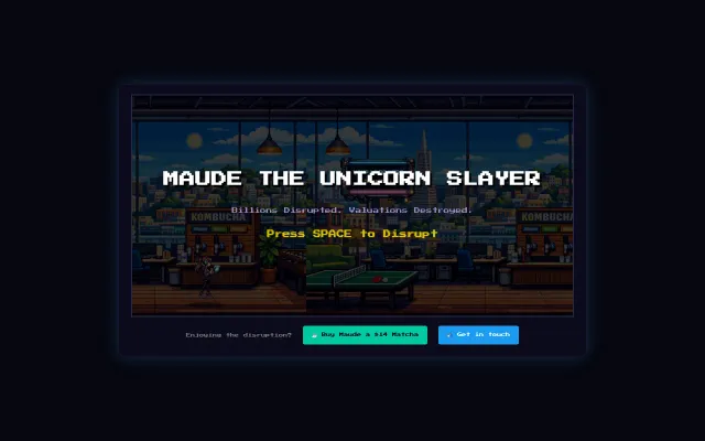 Maude the Unicorn Slayer – Disrupting Series-B startups in 16-bit