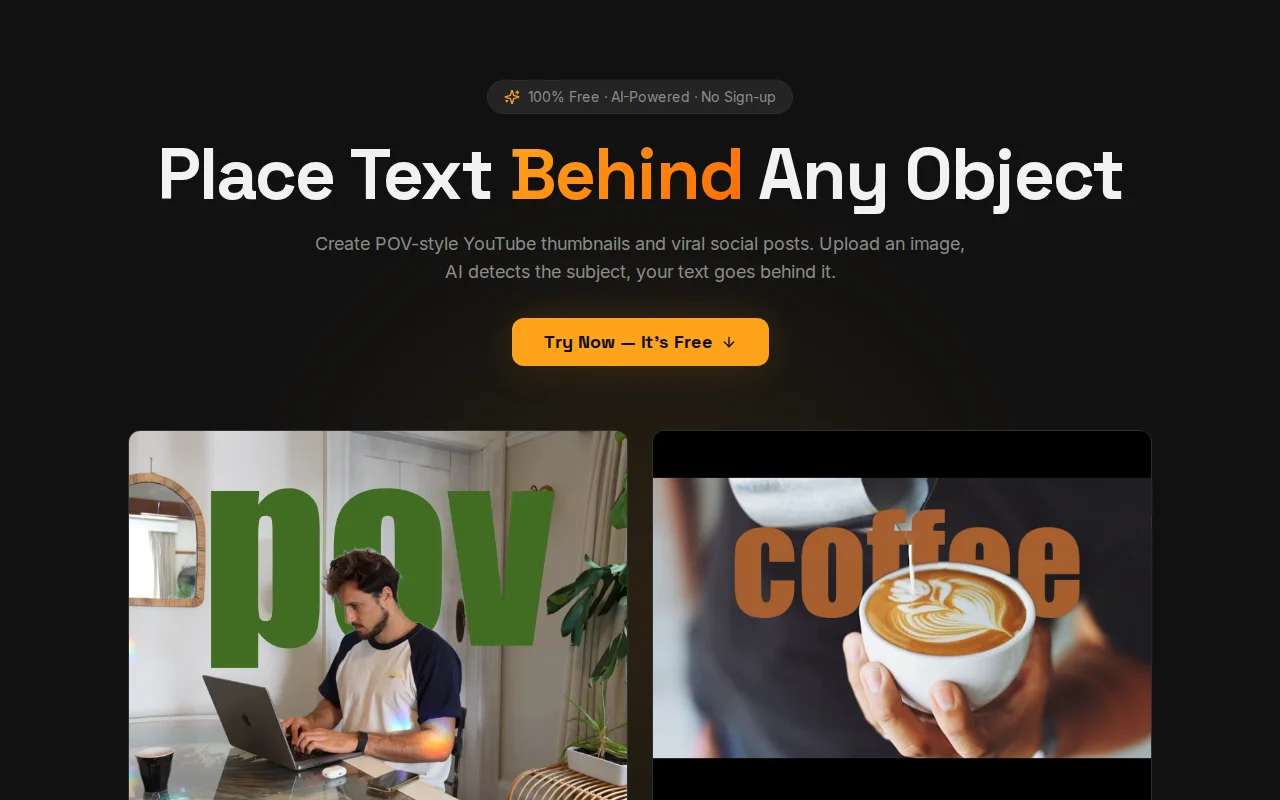 I built tool that automatically inserts text behind any object on image