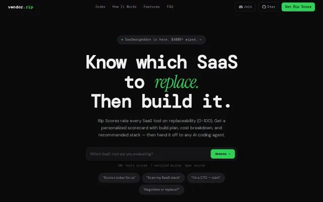 Vendor.rip - Fleet Agent Skill to replace SaaS