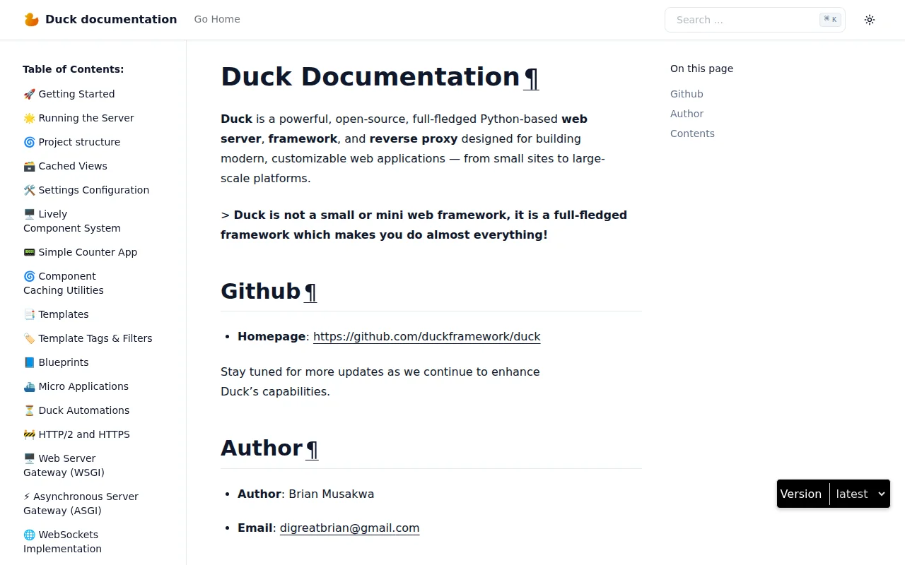 Duck – A Django-compatible framework with native HTTP/2 and Live HTML