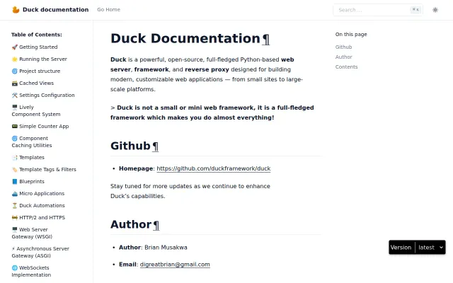 Duck – A Django-compatible framework with native HTTP/2 and Live HTML