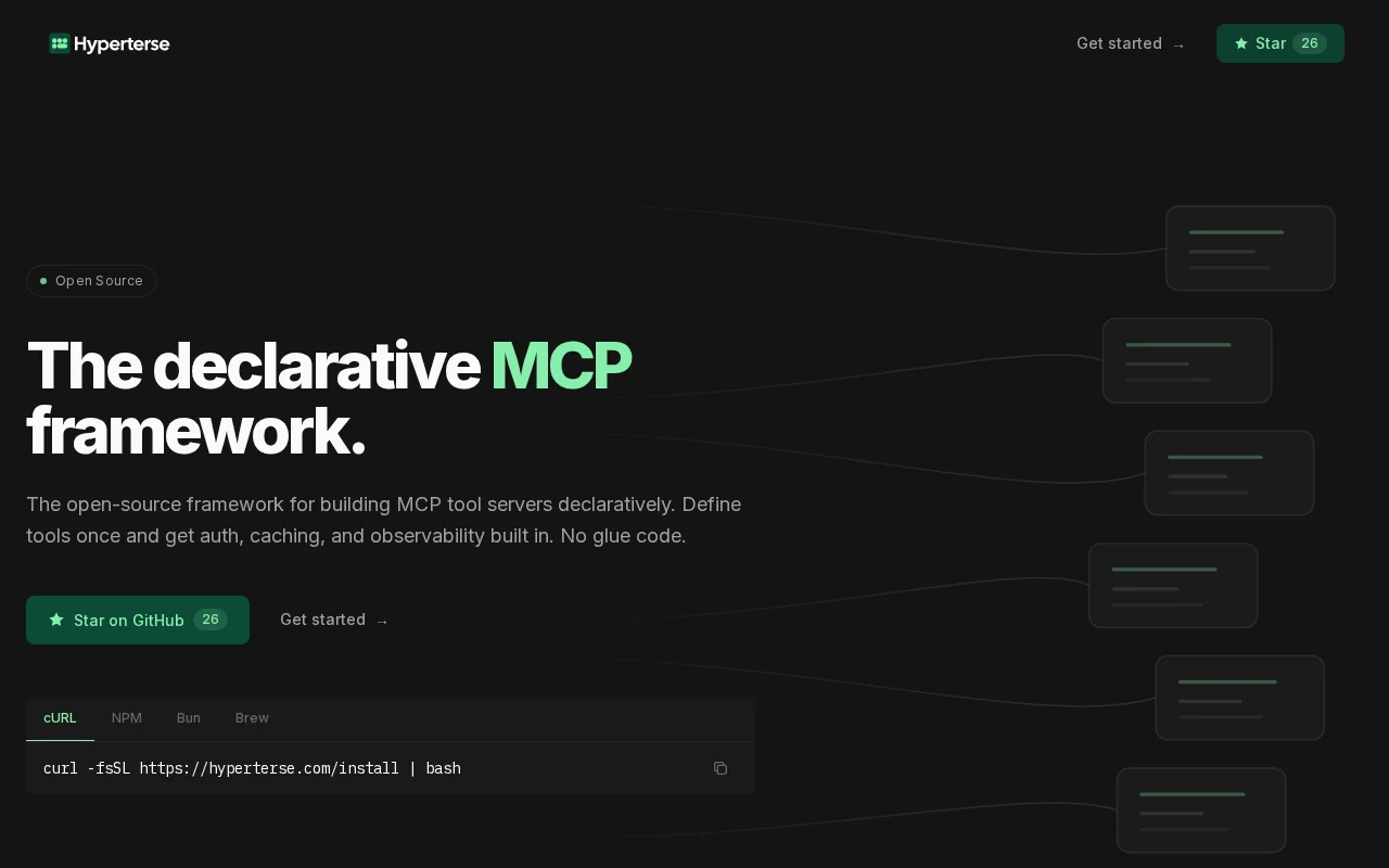 Declarative open-source framework for MCPs with search and execute