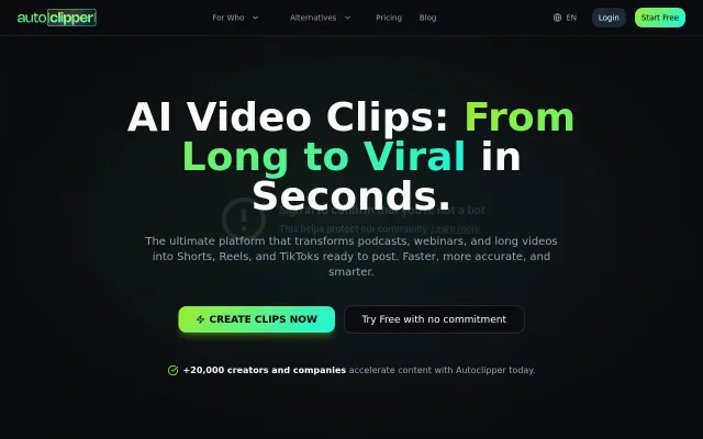 Autoclipper - turn long form content into short form in a few seconds