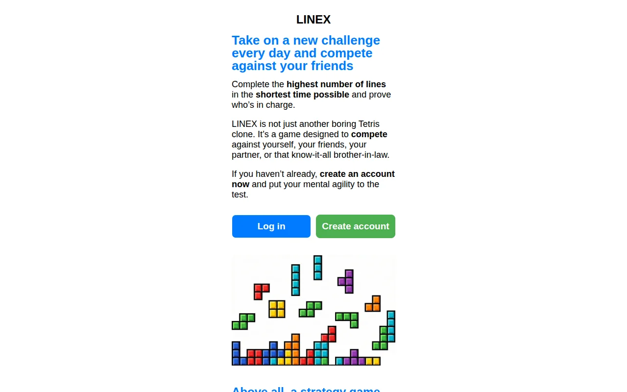 Linex – A daily challenge: placing pieces on a board that fights back