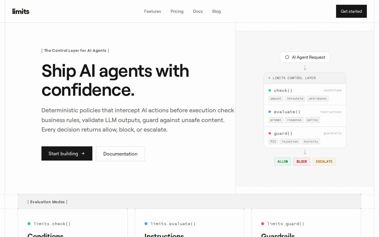 Limits – Control layer for AI agents that take real actions