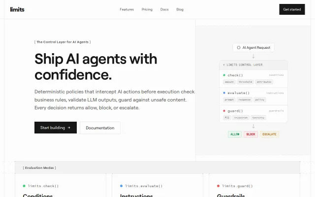 Limits – Control layer for AI agents that take real actions