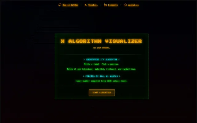 Interactive visualization of X's feed algorithm – ML in browser