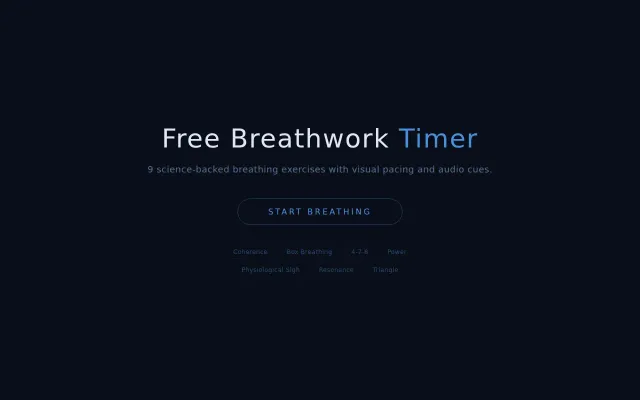 Breathwork Tools – A free breathwork timeras a single HTML file