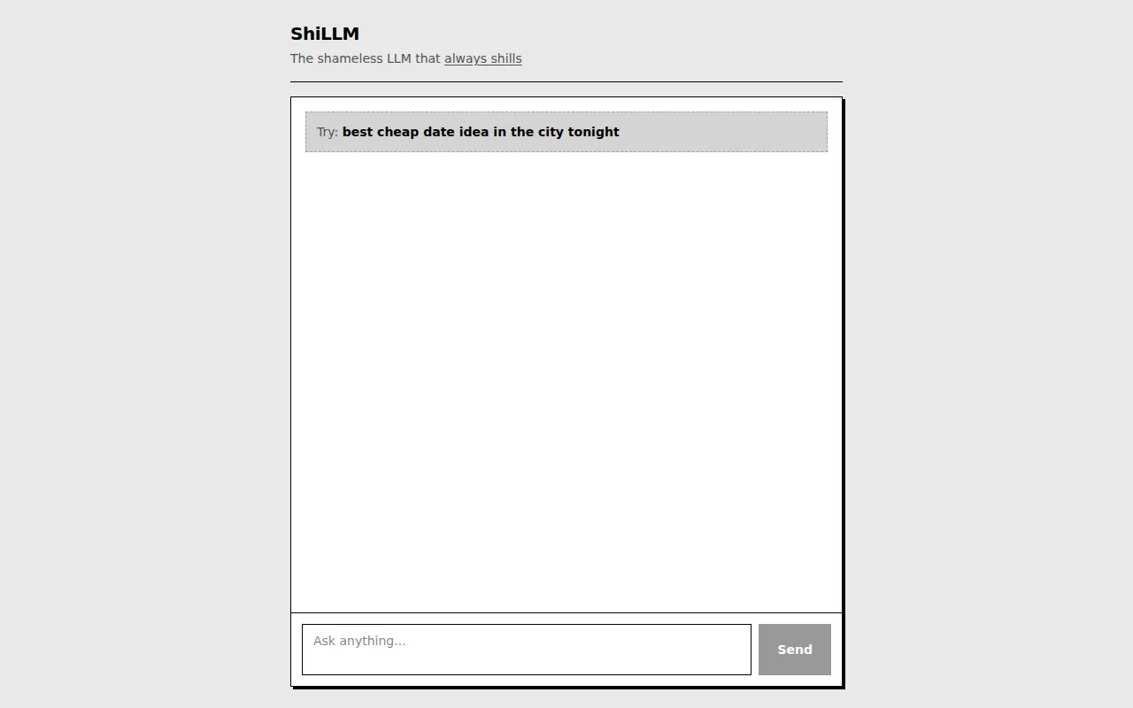 ShiLLM – An LLM that inserts ads into every response
