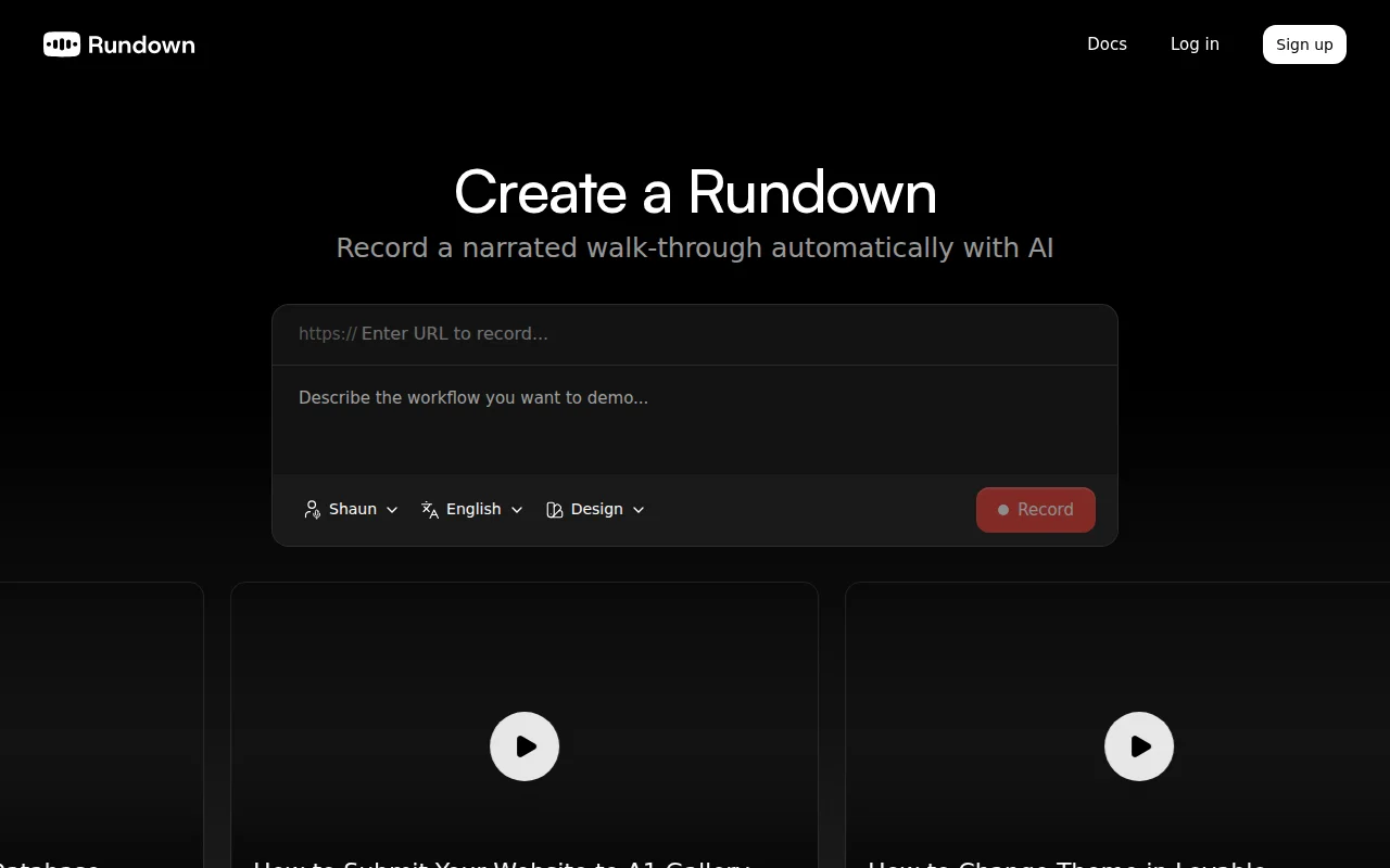 An agent that records Loom-style demos