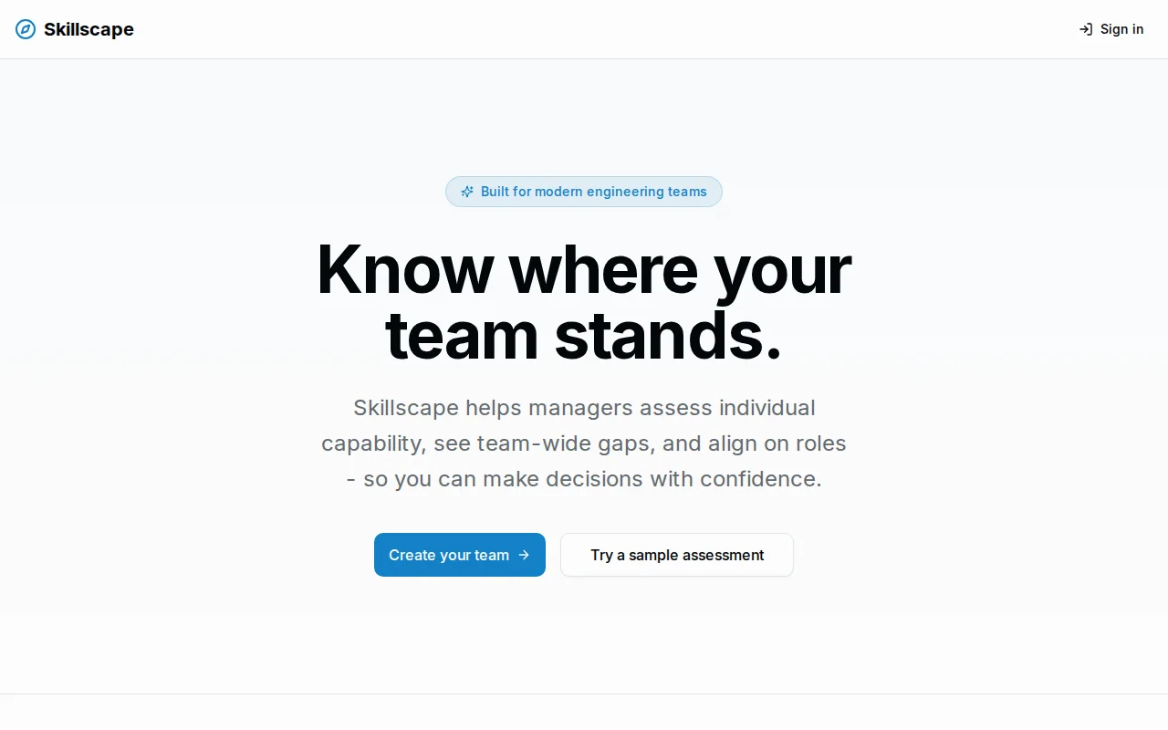 Skillscape – Engineering skills matrix without the spreadsheet