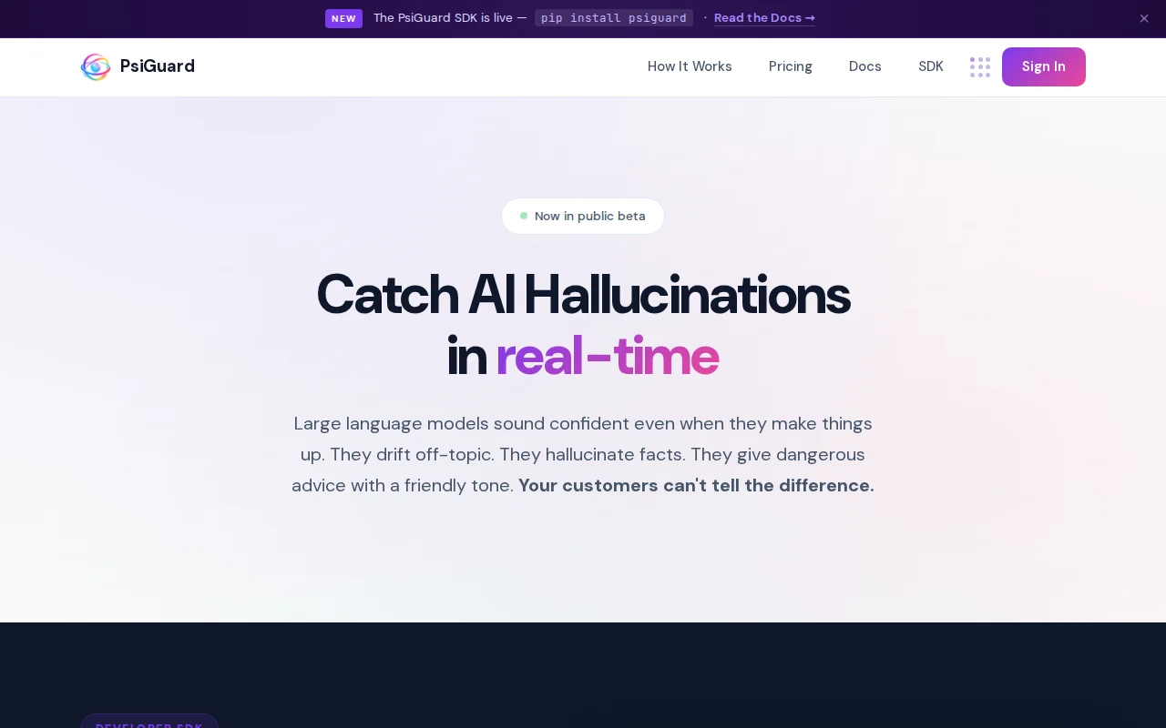 PsiGuard – real-time hallucination monitoring for LLM apps