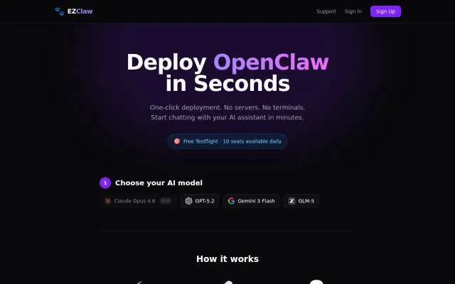EZClaw – Deploy OpenClaw in Minutes