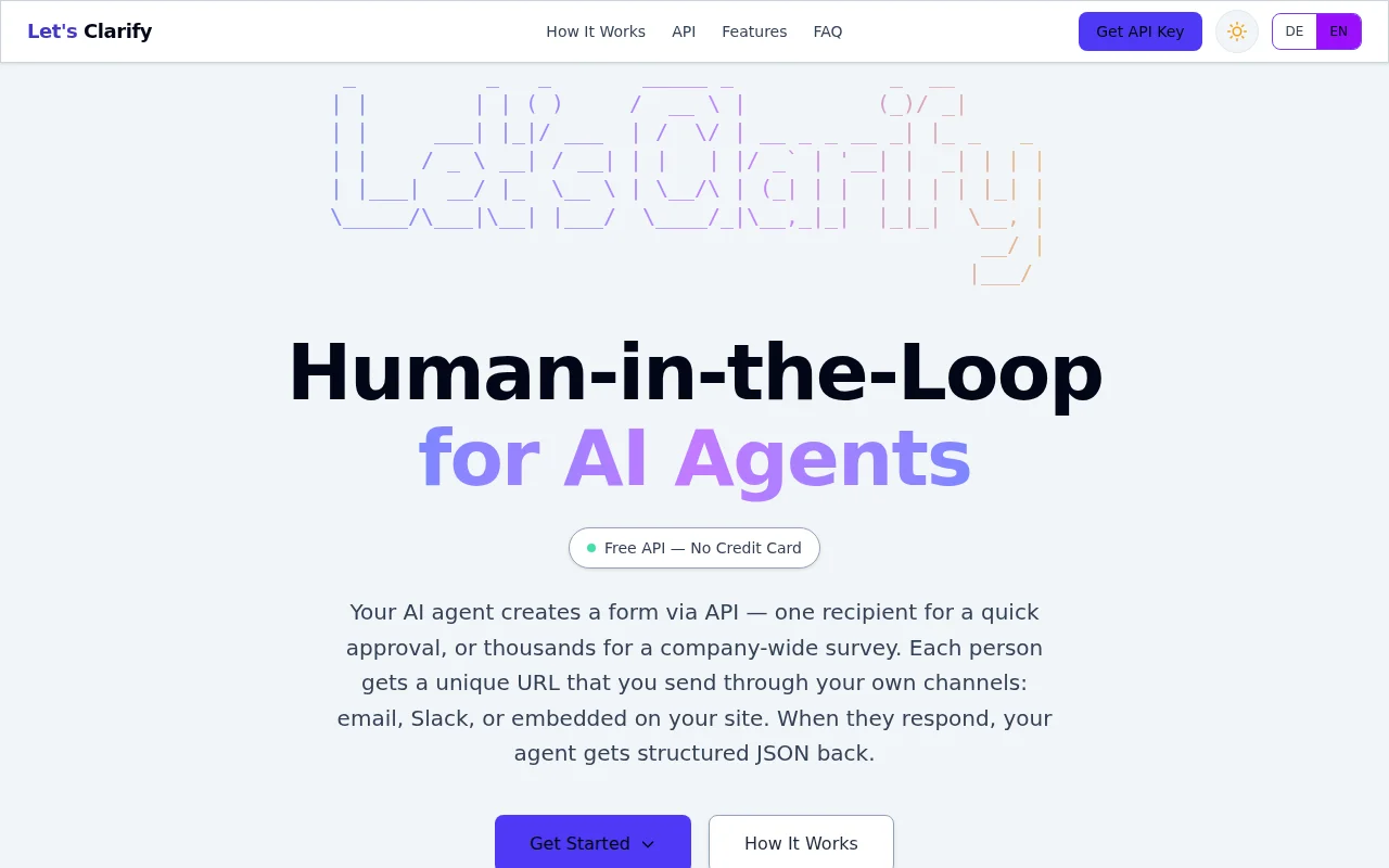 LetsClarify – A dead-simple API for Human-in-the-loop AI"