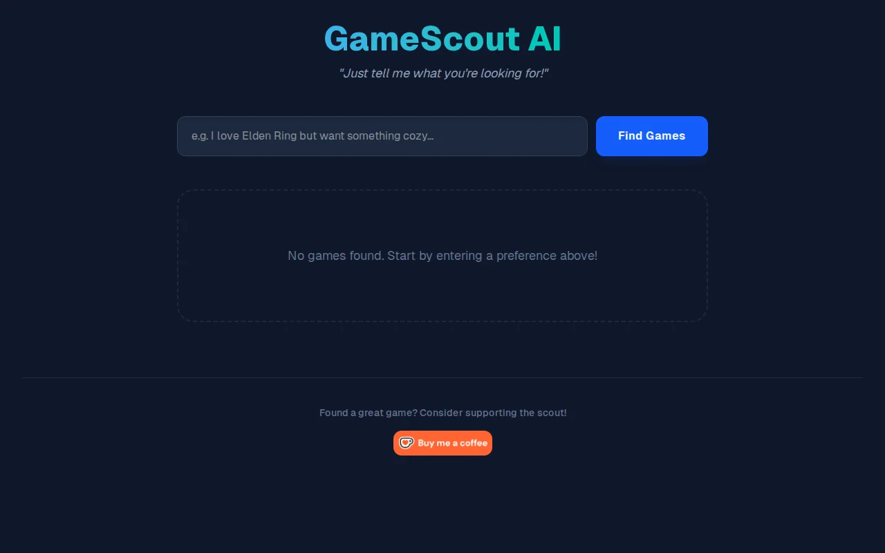 GameScout AI – AI-powered game recommender