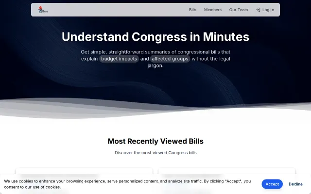 In Veritas – AI summarized congressional bills