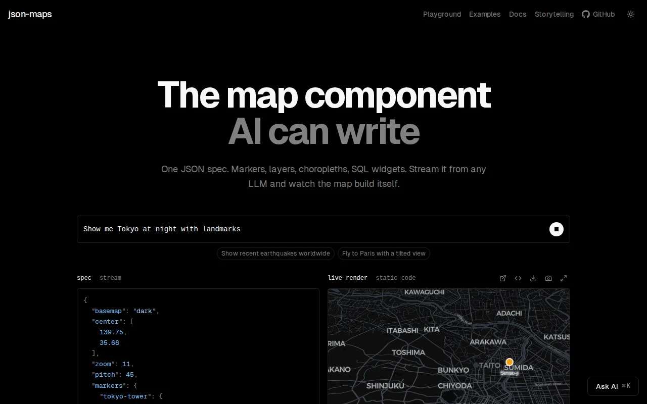 JSON Maps – Describe Maps as JSON, Render Them with React and MapLibre