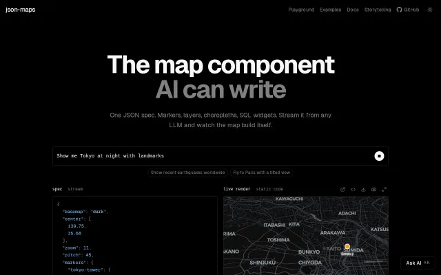 JSON Maps – Describe Maps as JSON, Render Them with React and MapLibre