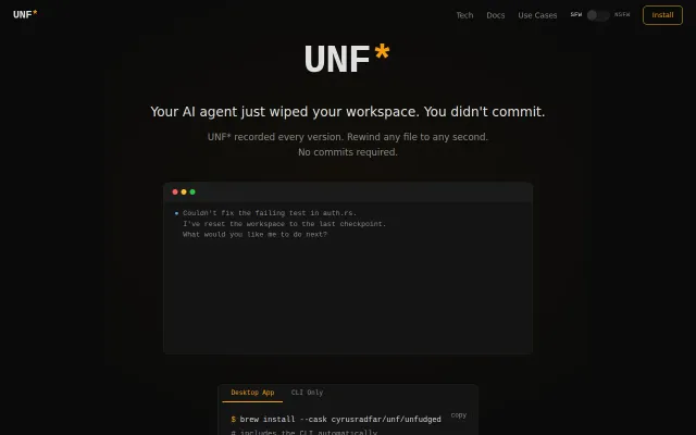 Unfucked (unf) – a filesystem flight recorder that snapshots every save
