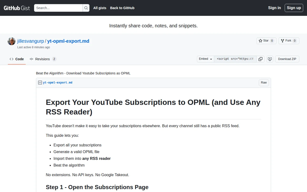 Export Your YouTube Subscriptions to OPML (and Use Any RSS Reader)