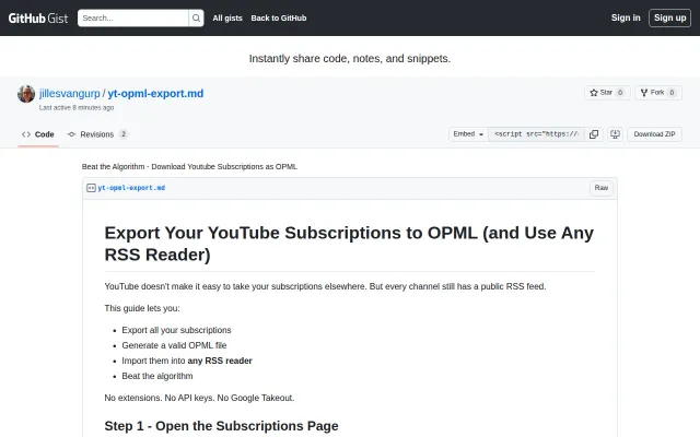 Export Your YouTube Subscriptions to OPML (and Use Any RSS Reader)