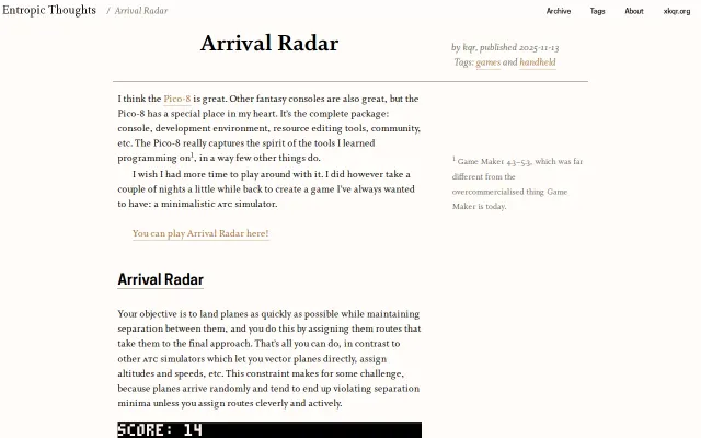 Arrival Radar