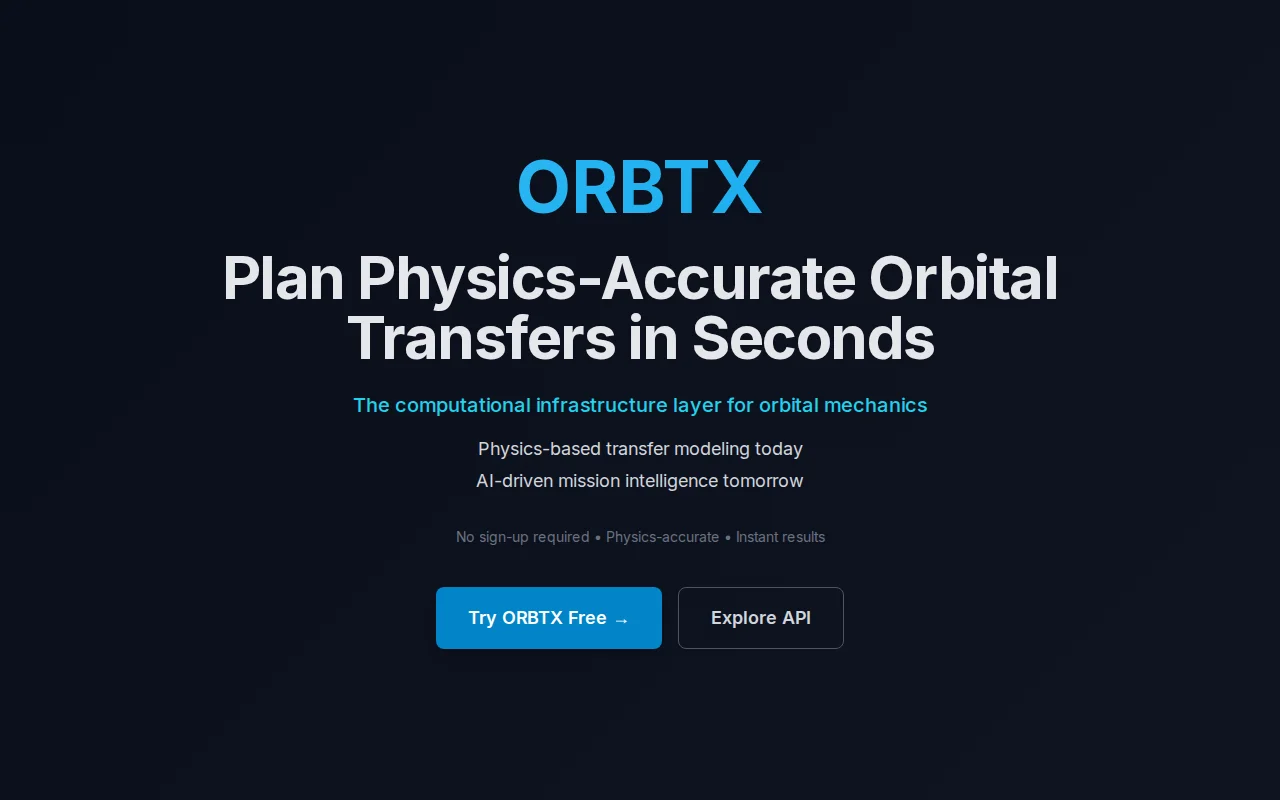 Orbtx – A physics-based ΔV engine with real-time 3D visualization